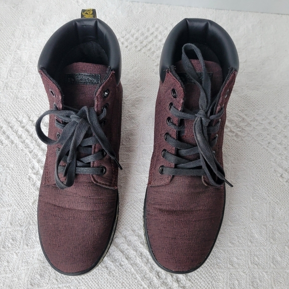 Dr, Marten MAELLY Lace-up Padded Ankle Lightweight Casual High Top -Burgundy - Picture 4 of 10